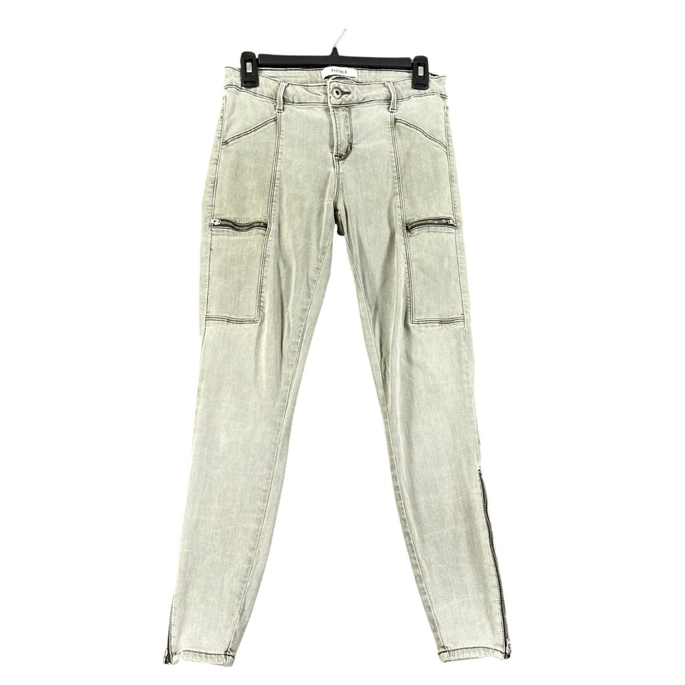 Pistola Cargo Skinny Jeans Womens 28 Sage Green‎ Ankle Zip Utility Casual